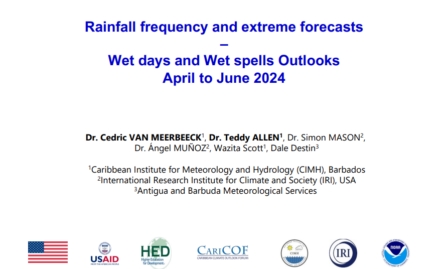 Wet Days and Wet Spells Outlooks April to June 2024 – Caribbean ...